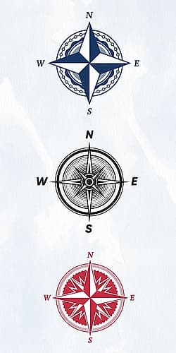 Vintage Compass 1 Coastal Print