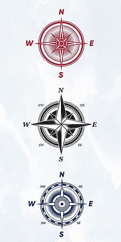 Vintage Compass 2 Coastal Print