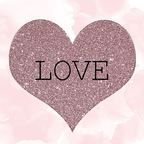 Glitter Heart 4 Signs Print