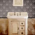 Damask Bath 2 Bathroom Art Print