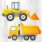 Tractor and Trucks 1 v2 Art Print