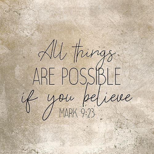 Mark 9 23 Square Religious Print