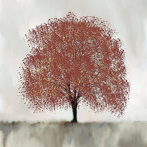 Burnt Orange Tree Landscape Print