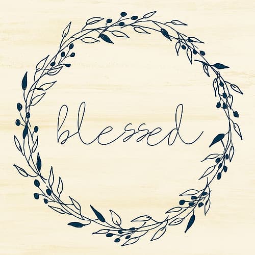 Blessed Square Wreath Art Print