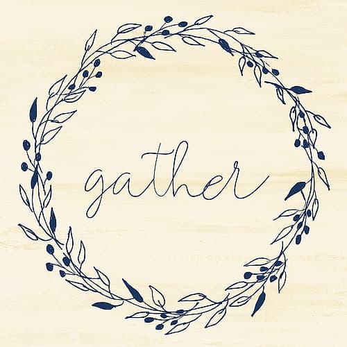 Gather Square Wreath Art Print