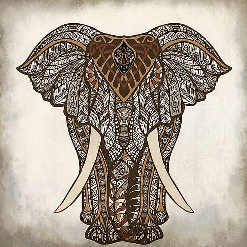 Mandala Elephant Art Print by Kimberly Allen