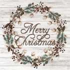 Merry Christmas Wreath Art Print