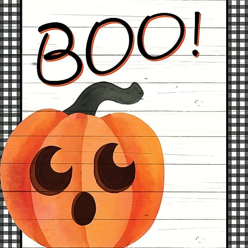 Boo Plaid Holidays Print