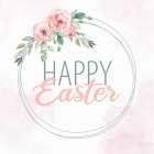 Happy Easter Wreath Art Print