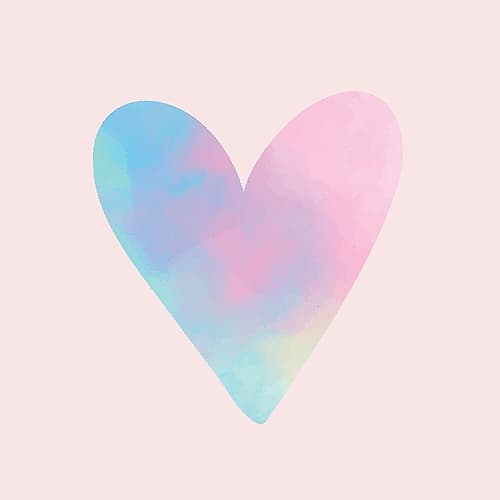 Heart Watercolor Kids Print