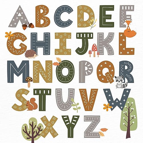 Woodland ABCs Art Print