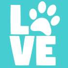 Love Paw Blue Art Print
