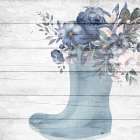 Rainboot Floral Art Print