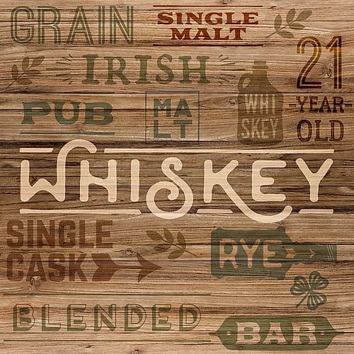Whiskey Wood Signs Print