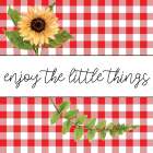 Sunflower Plaid 2 Art Print