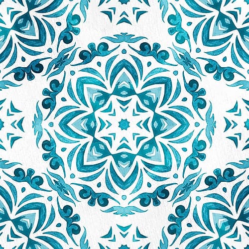 Blue Hue Tile 2 Art Print by Candace Allen