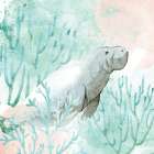 Manatee Swim Art Print