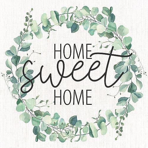 Home Sweet Home Wreath Inspirational Print