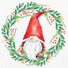 Gnome Wreath 1 Art Print