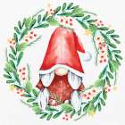 Gnome Wreath 2 Art Print