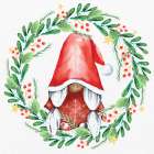 Gnome Wreath 2 v2 Art Print