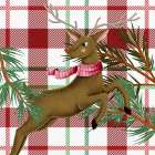 Reindeer Plaid 2 Art Print
