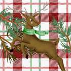 Reindeer Plaid Art Print
