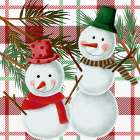 Snowman Plaid Art Print
