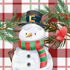 Snowman Plaid 2 Art Print