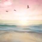Pink Sunrise Beach Art Print