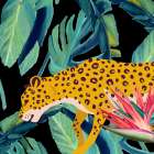 In the Palms Leopards 2 Art Print