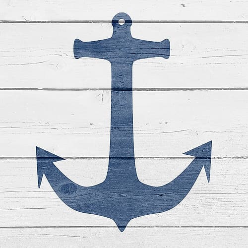 Wood Anchor Coastal Print
