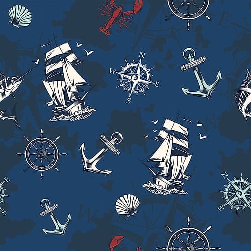 Nautical Pattern Coastal Print