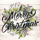 Merry Christmas Wreath Art Print