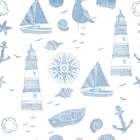 Lighthouse Coast  Pattern Art Print