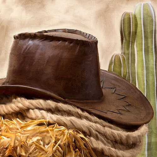 Cowboy Cactus Art Print