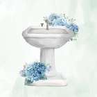 Hydrangea Bath 3 Bathroom Art Print