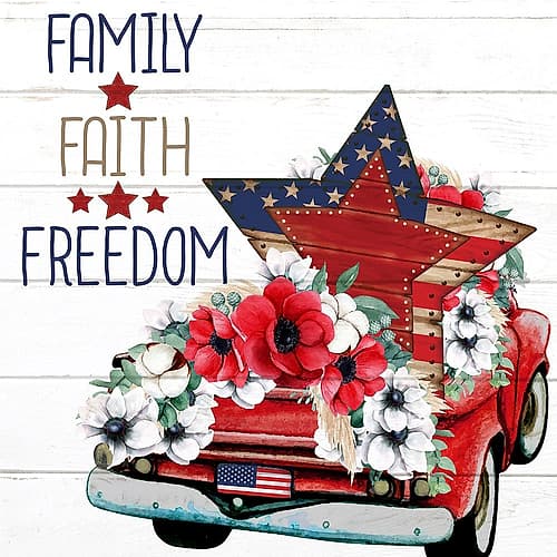 Family Faith Freedom Americana Print