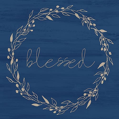 Blessed Wreath Blue Art Print