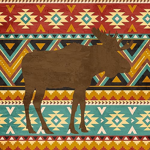 Patterned Moose 1 Art Print