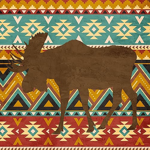 Patterned Moose 2 Art Print