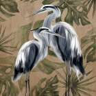 Two Herons Art Deco Print