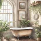 Plant Bath 1 Bathroom Art Print