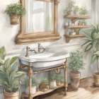 Plant Bath 2 Bathroom Art Print