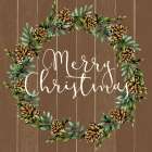 Pinecone Wreath Christmas Art Print
