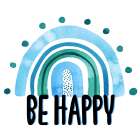 Be Happy Rainbow Bright Art Print
