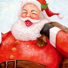 Jolly Santa Art Print