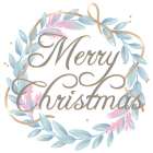Merry Christmas Wreath Blue Art Print
