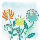 Folksy Fun Floral 1 Art Print