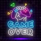 Game Over Neon Art Print